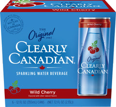 Clearly Canadian Wild Cherry can top view highlights crisp aroma and fizz