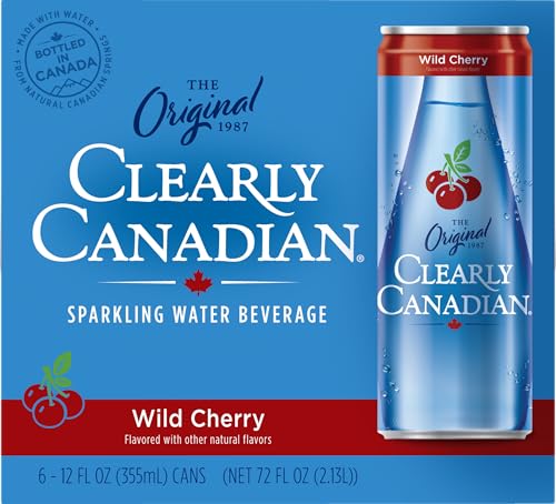 Clearly Canadian Wild Cherry pack closeup showcases convenient 6-pack for gatherings