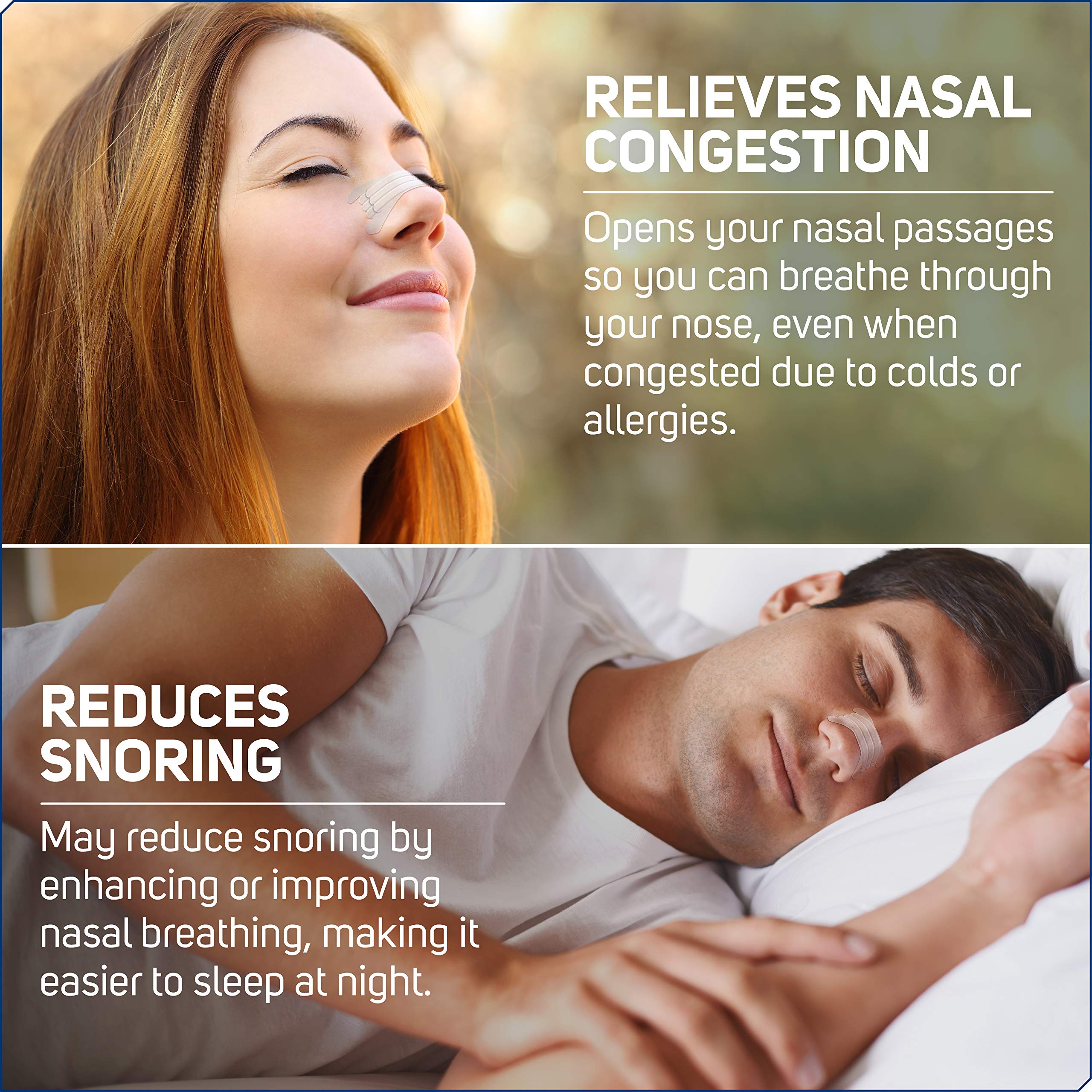 Nasal strip worn at bedtime for a calmer night