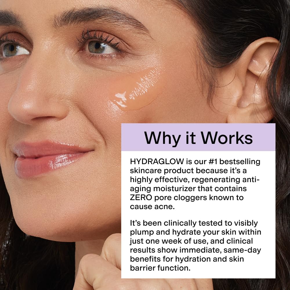 CLEARSTEM Hydraglow texture shown on fingertip for easy, even spread
