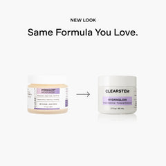 CLEARSTEM Hydraglow label closeup highlighting bakuchiol and squalane benefits