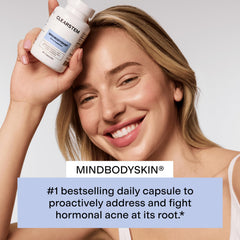 CLEARSTEM MindBodySkin bottle open with capsules for easy daily use