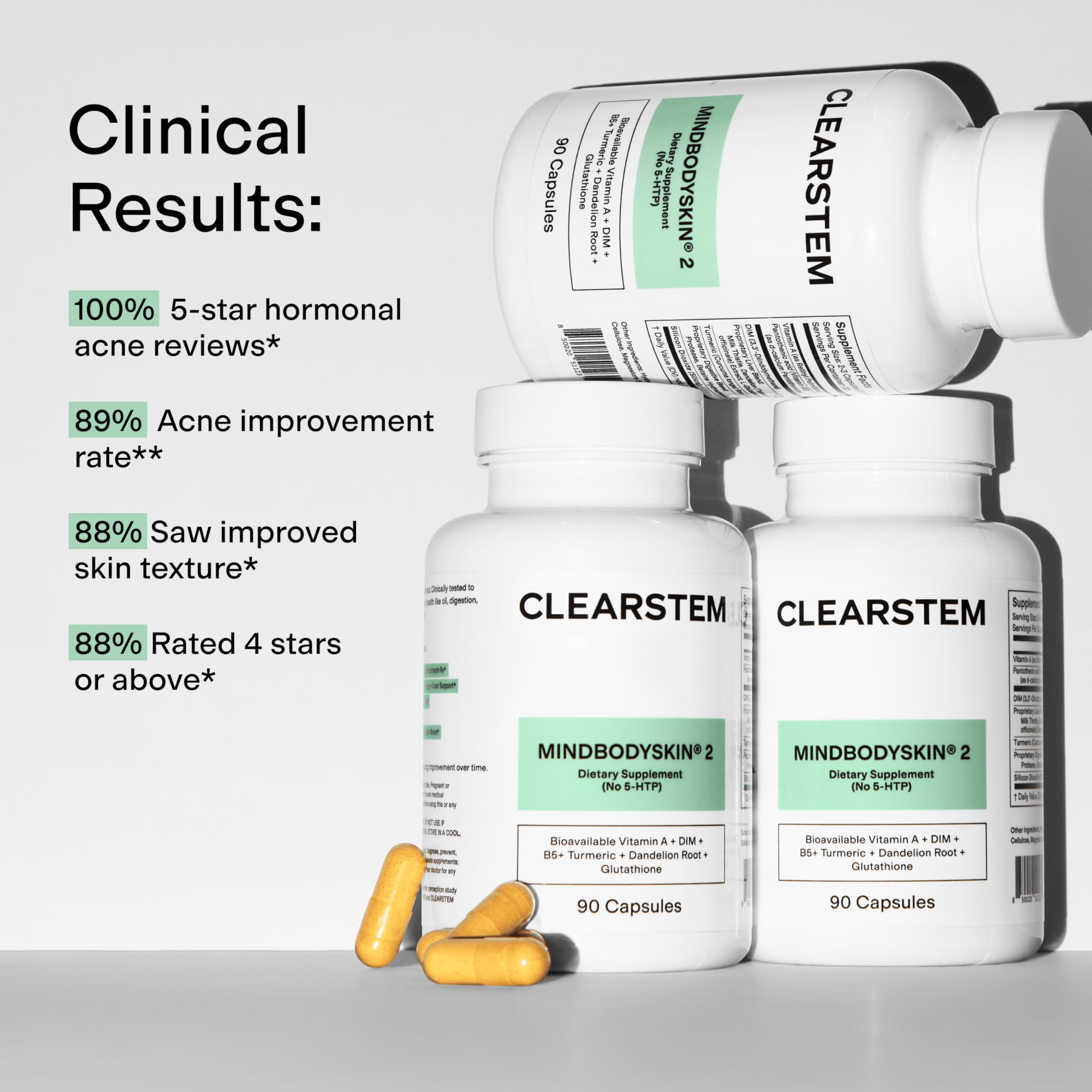CLEARSTEM MindBodySkin digestive enzymes blend for internal digestion support.
