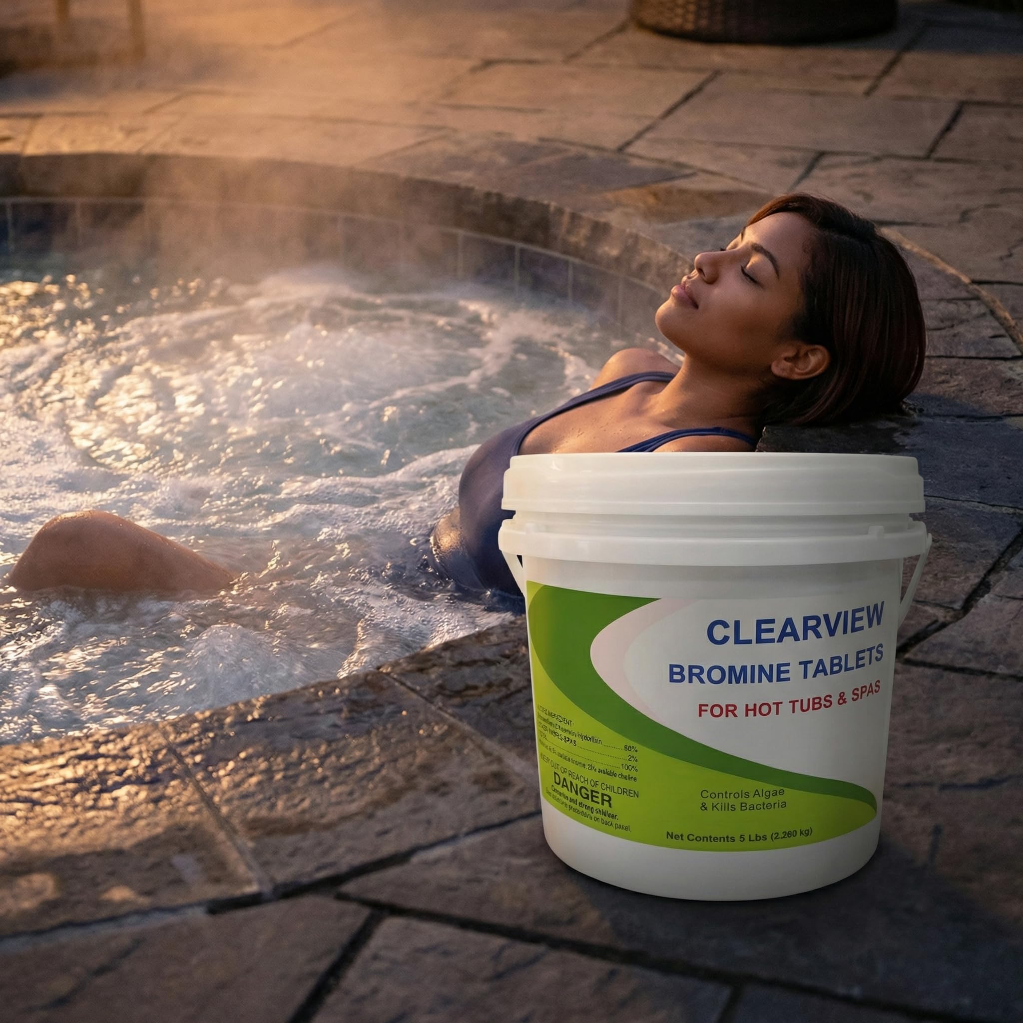 CLEARVIEW spa maintenance kit featuring tablets for long-lasting protection