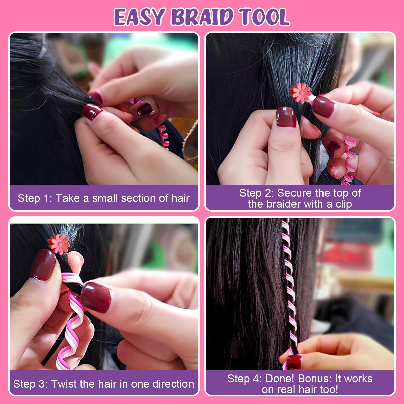 Cleboen doll head styling scene showing end-to-end play experience and fine motor practice.
