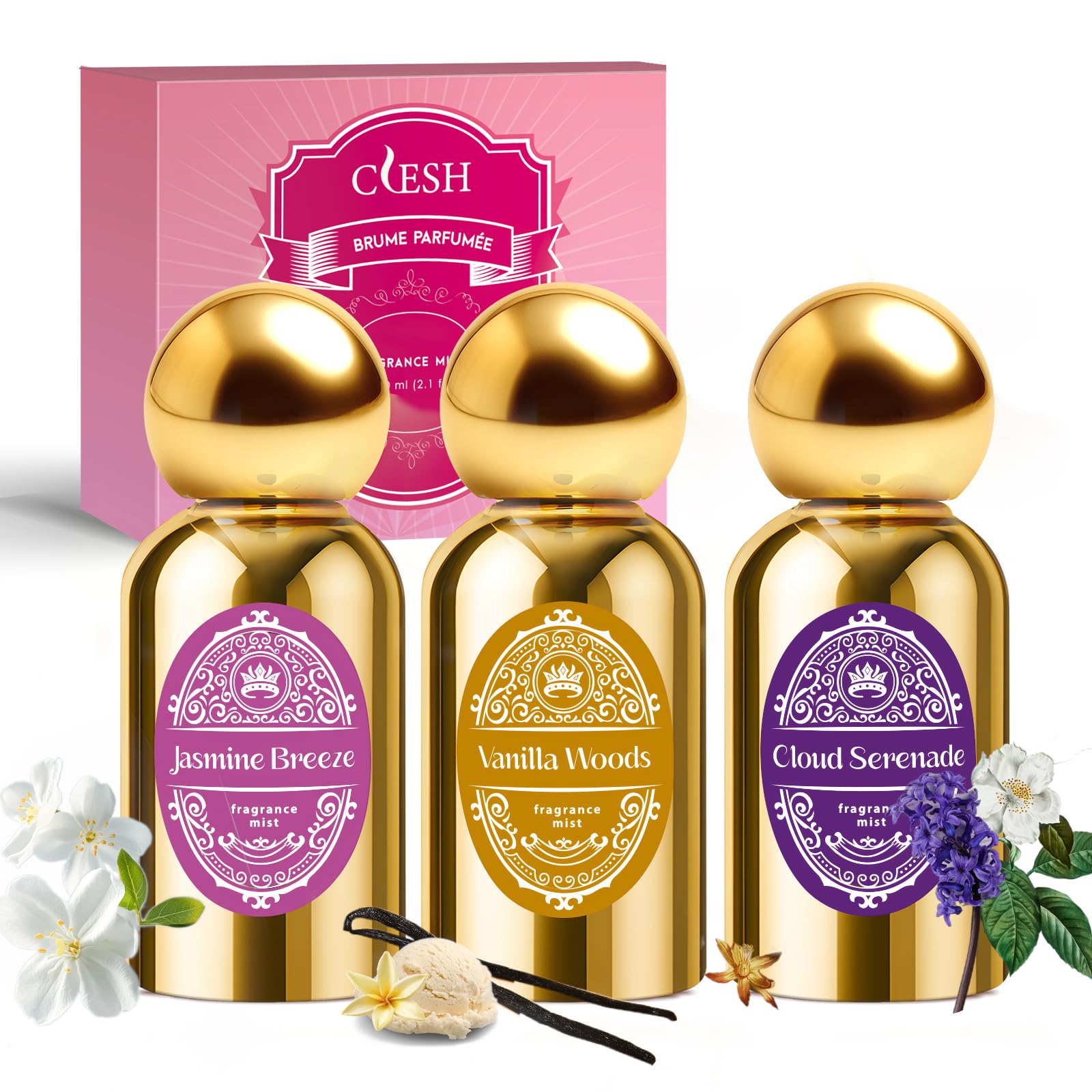 CLESH Vanilla Woods bottle—comforting aroma for daily wear and subtle presence.