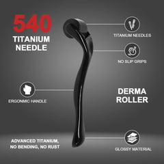CLETINA 540 Derma Roller close-up of needles for gentle at-home skin care