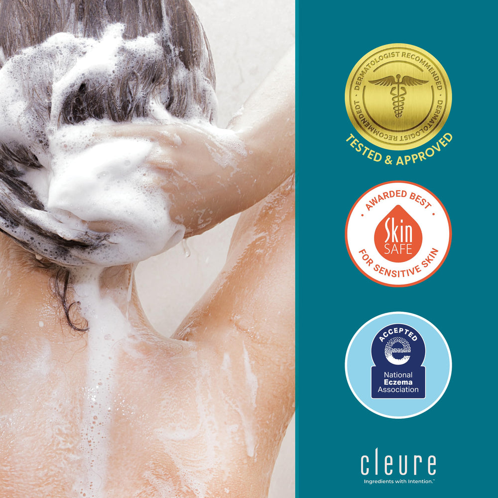 Cleure fragrance-free packaging emphasizes a gentle, non-irritating formula