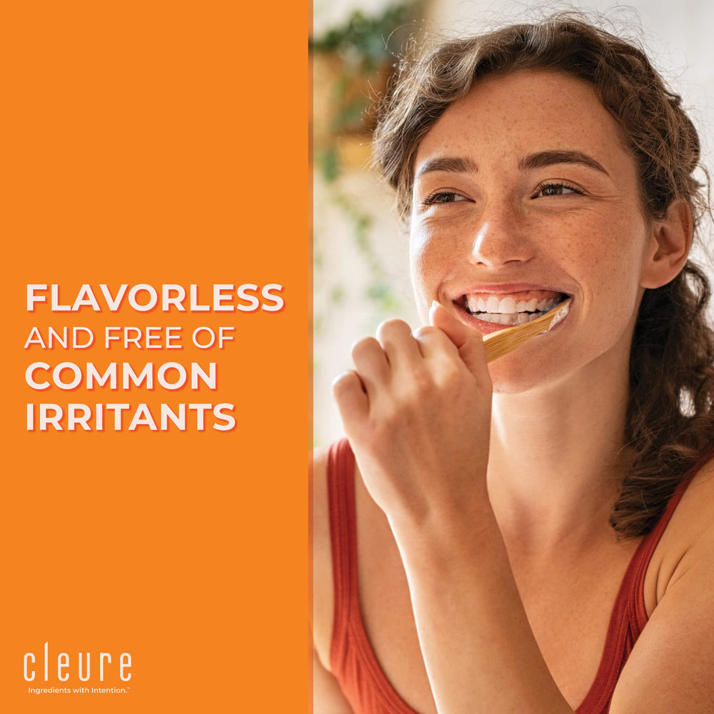 Toothpaste with baking soda emphasizing pH balance benefits