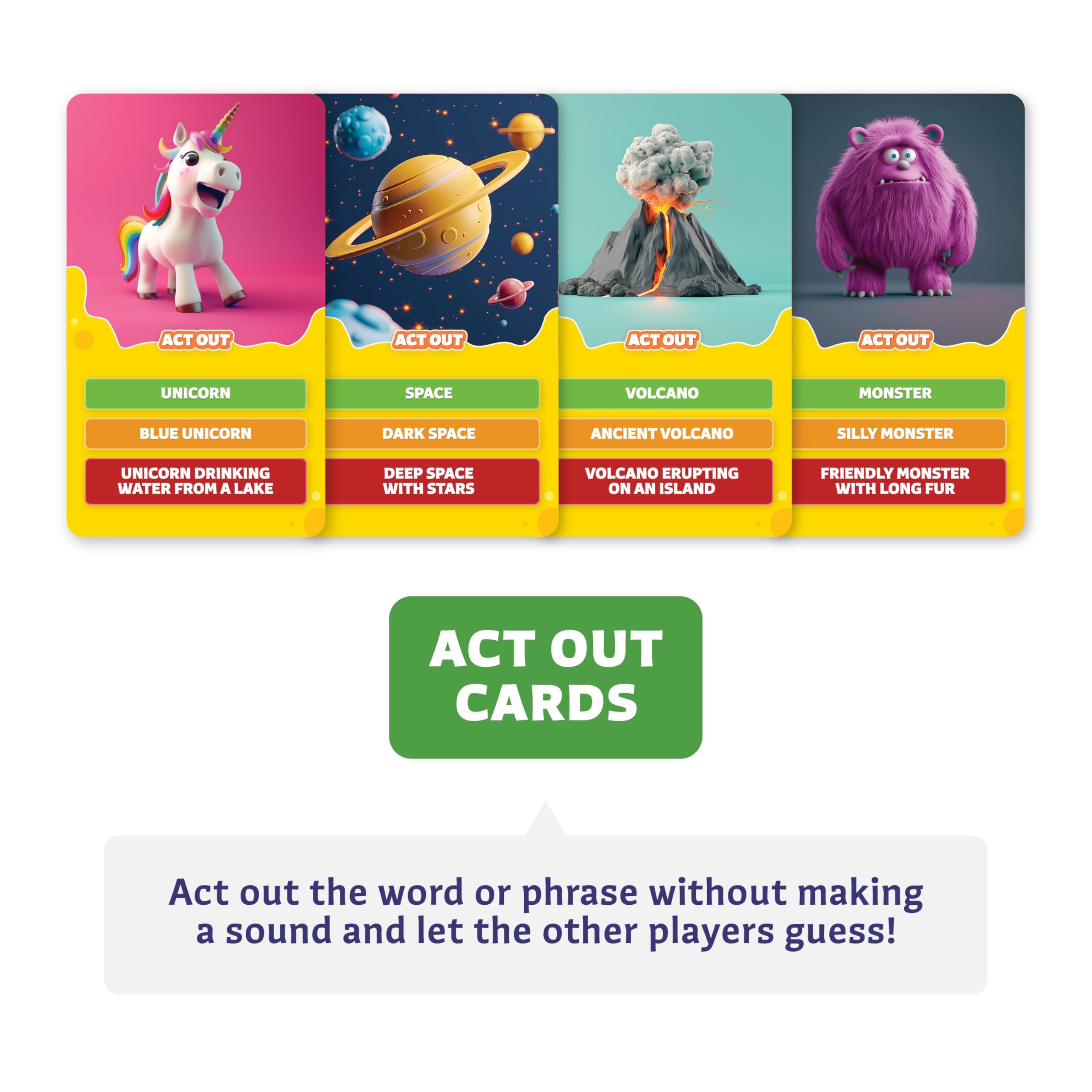 Clever Fox Play Epic Charades difficulty levels adapt to varied ages.