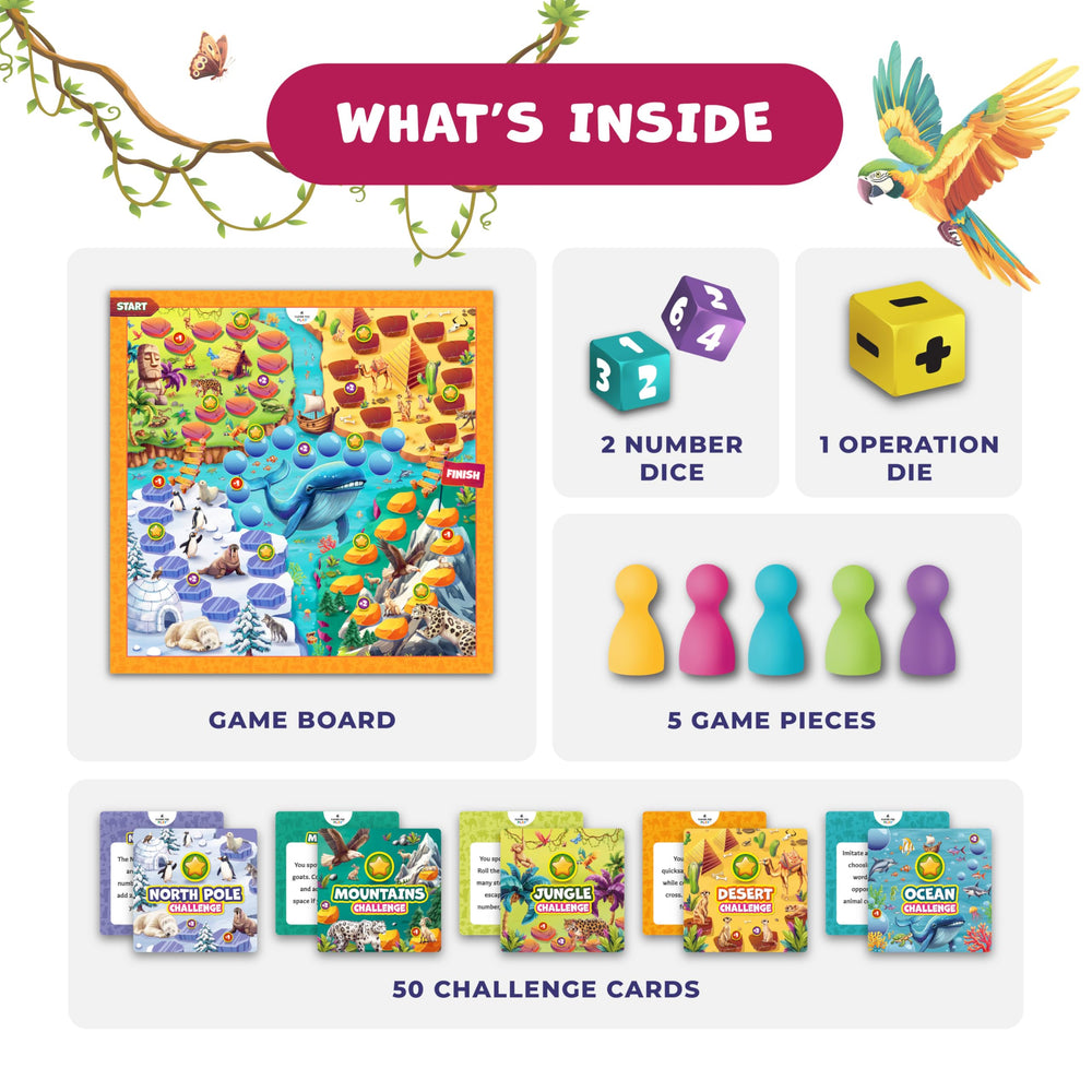 Clever Fox Play Number Hunter game pieces set up for durable, kid-safe play.