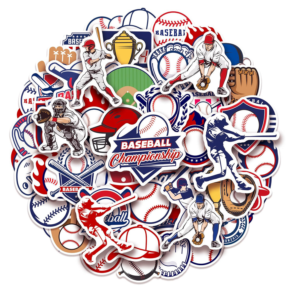 Cleverplay baseball stickers front view, perfect for party favors.