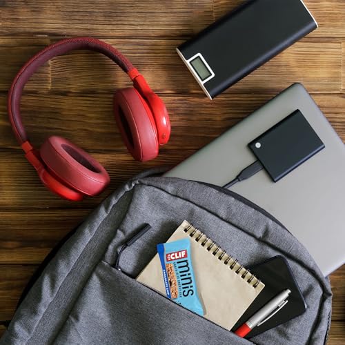 CLIF Bar Minis Chocolate Chip bar beside nutrition details.