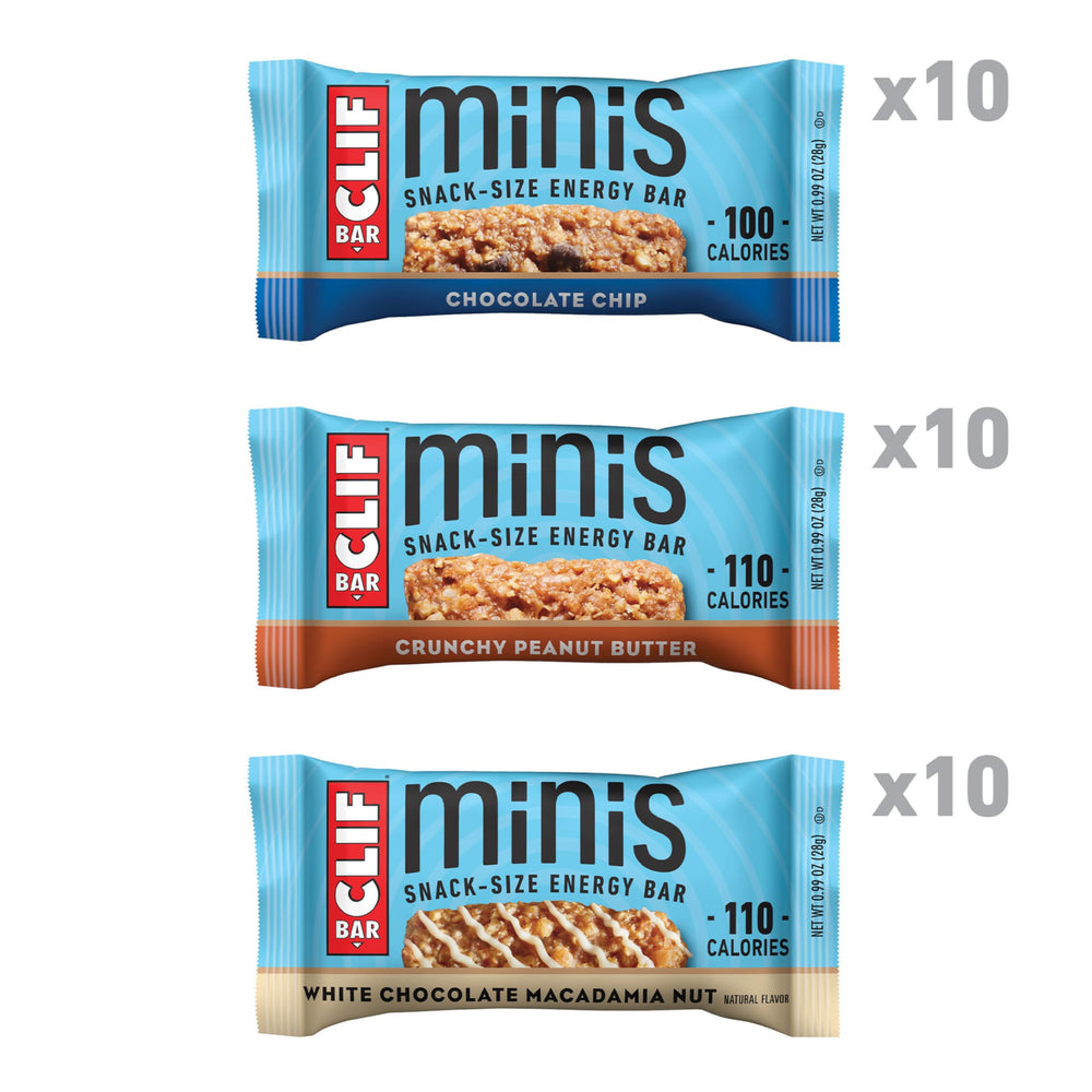 CLIF Bar Minis crunchy peanut butter bar closeup for quick fuel.