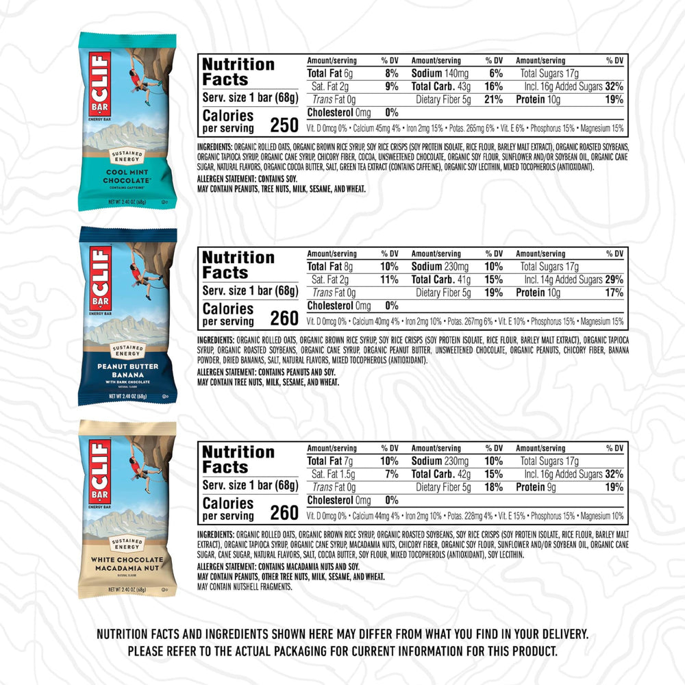 On-the-go energy with CLIF Bar, great for hiking, cycling, and long walks.