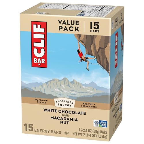 CLIF Bar White Chocolate Macadamia Nut bar gym break snack