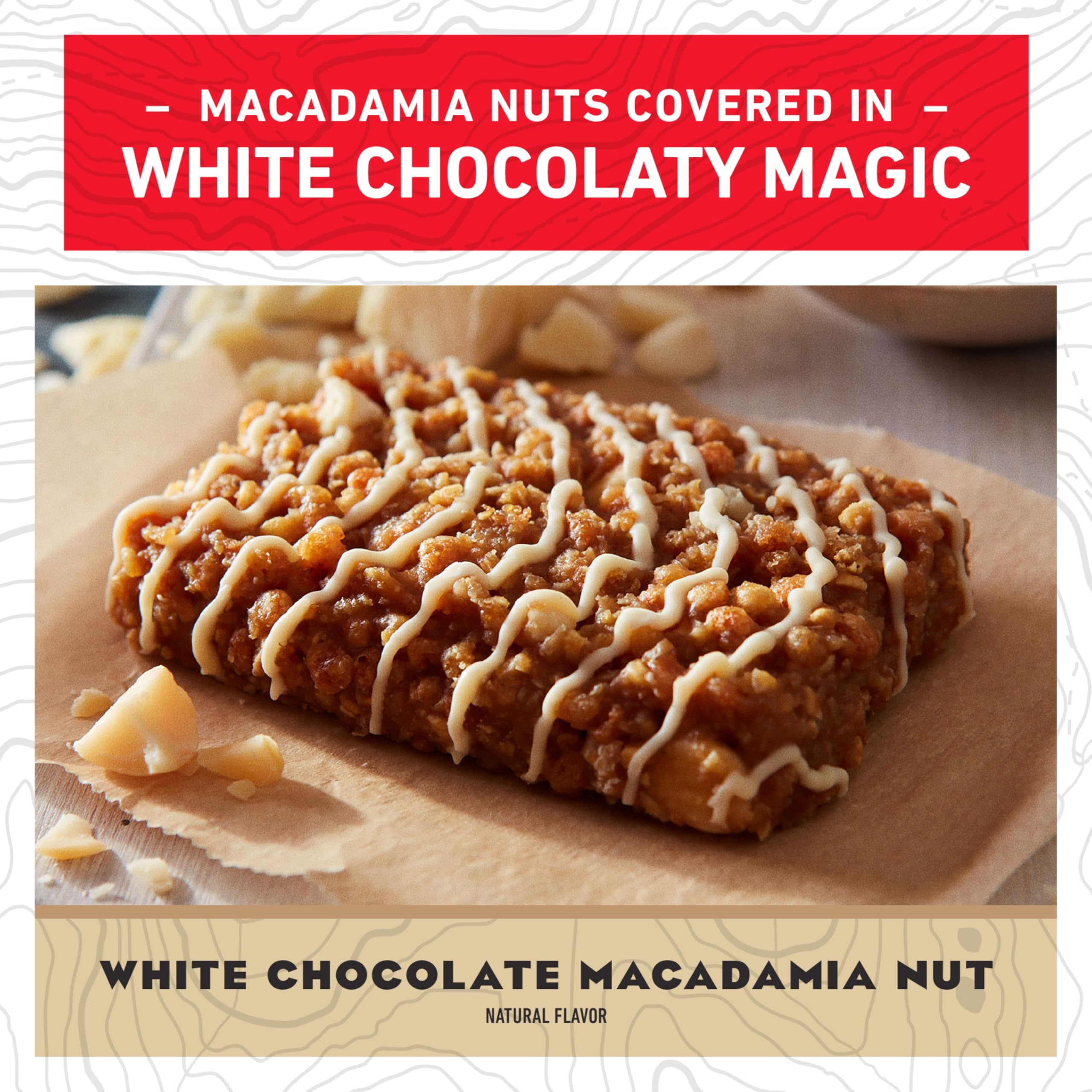 CLIF Bar White Chocolate Macadamia Nut bar in hand for on-the-go fuel