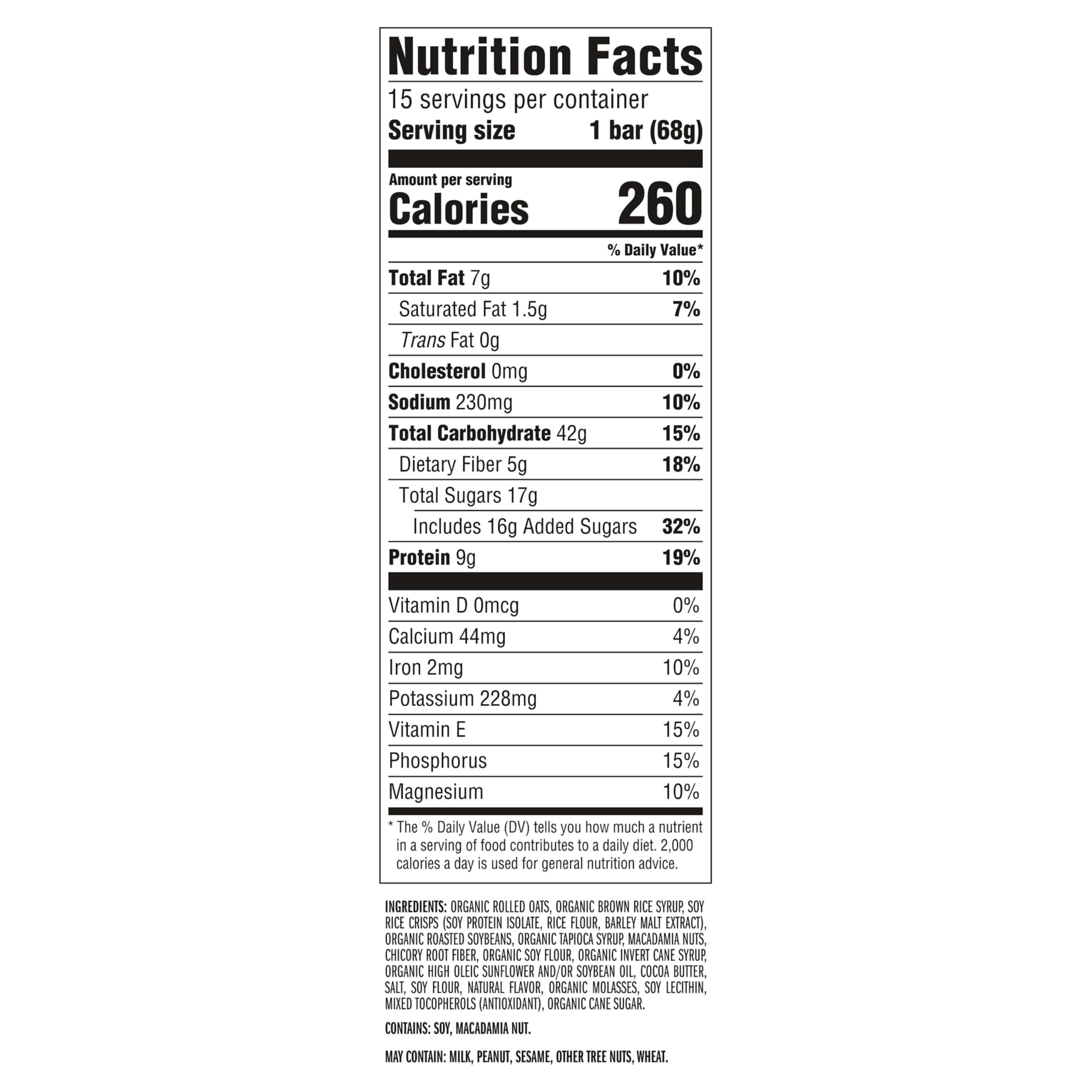 CLIF Bar White Chocolate Macadamia Nut bar packaging top shows non-GMO promise