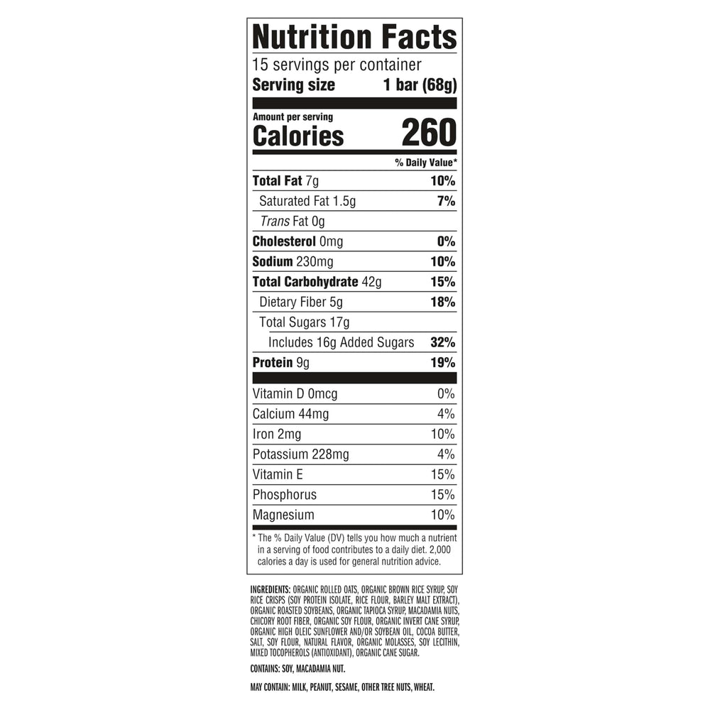 CLIF Bar White Chocolate Macadamia Nut bar packaging top shows non-GMO promise