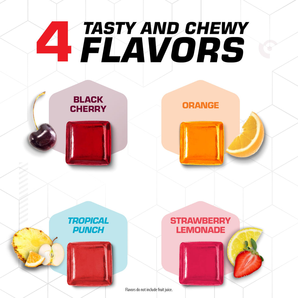 Orange flavor chews ideal for rapid energy during rides