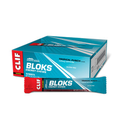 CLIF BLOKS Tropical Punch caffeine pack on the go for quick energy