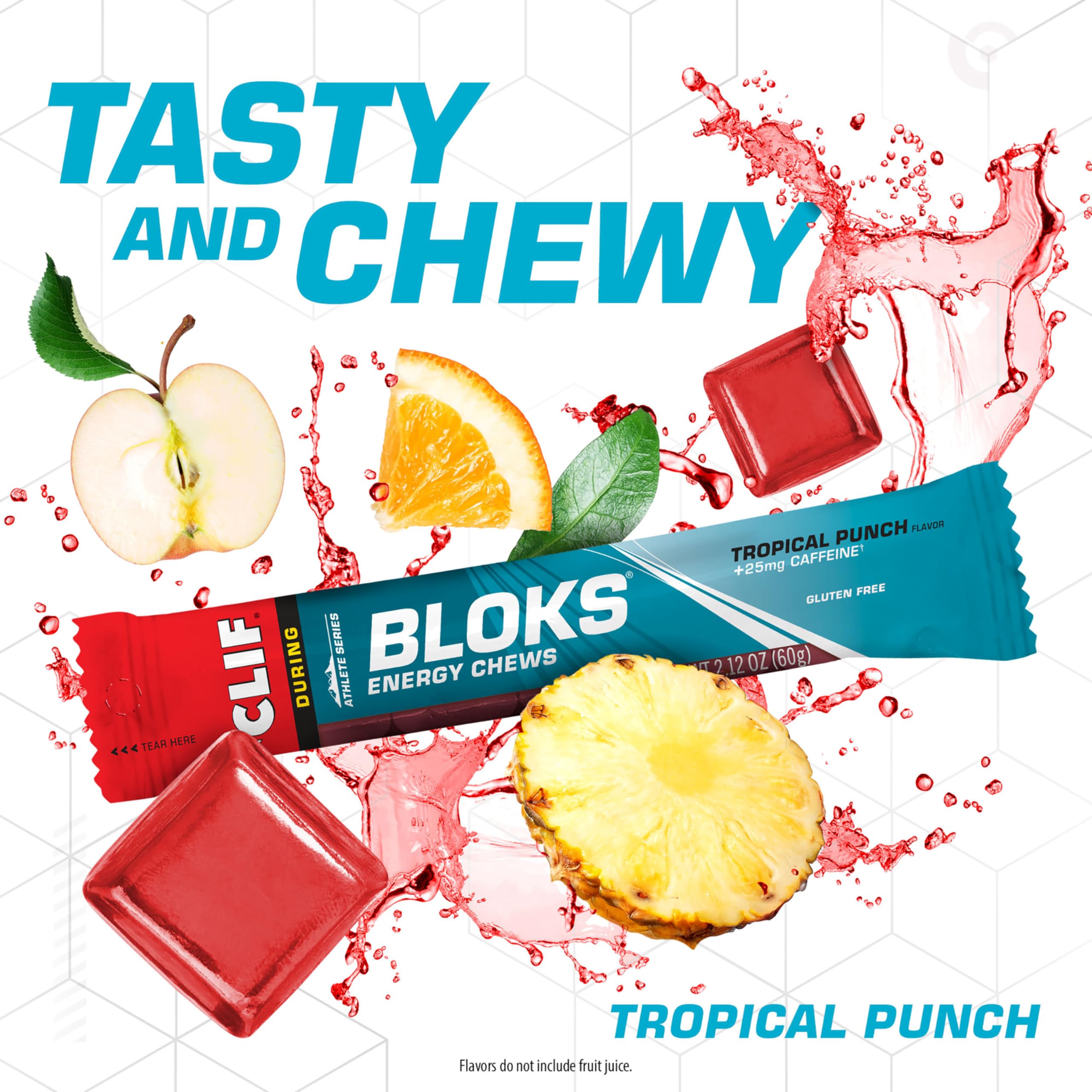 CLIF BLOKS Tropical Punch 18-count packaging ideal for long rides