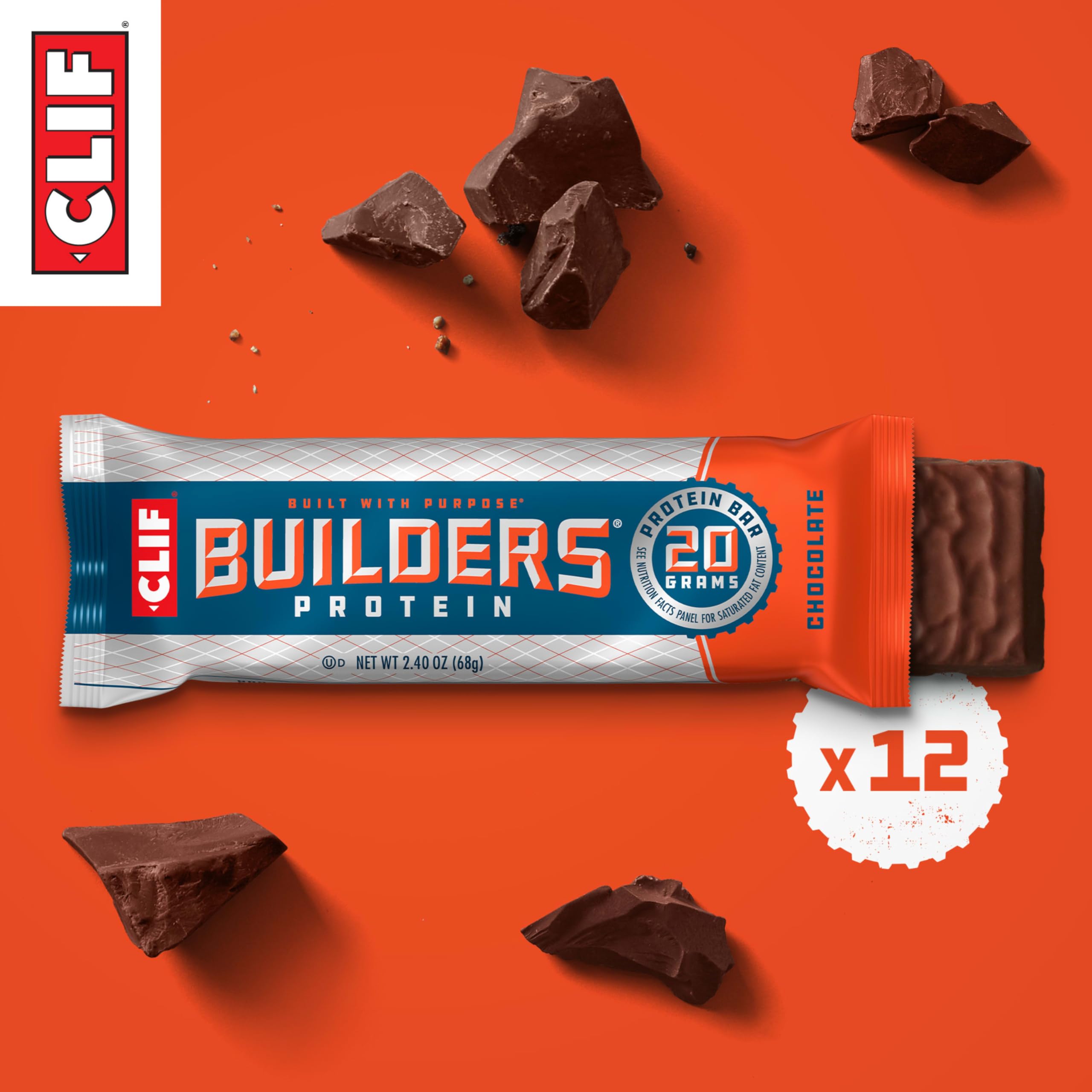 CLIF BUILDERS bar in gym bag for on-the-go protein.