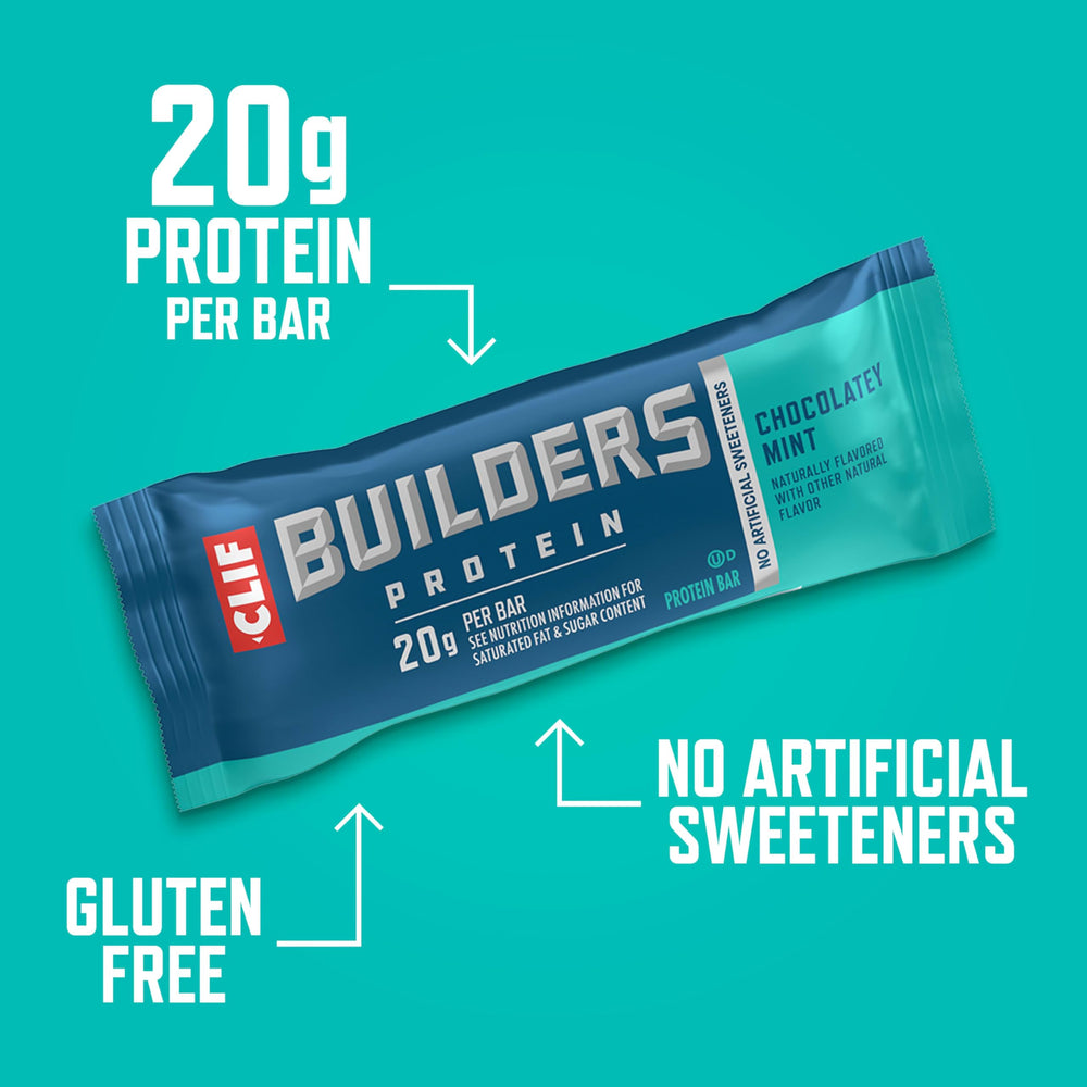 CLIF BUILDERS bar on-the-go for quick energy between sessions.
