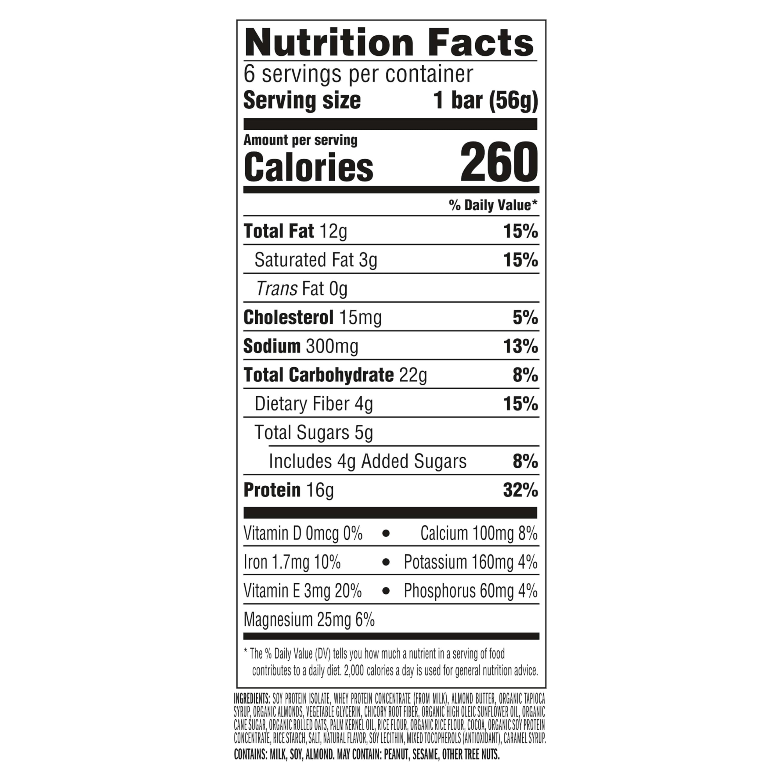 CLIF BUILDER'S Crispy Almond Salted Caramel bar close-up highlights almond crunch.