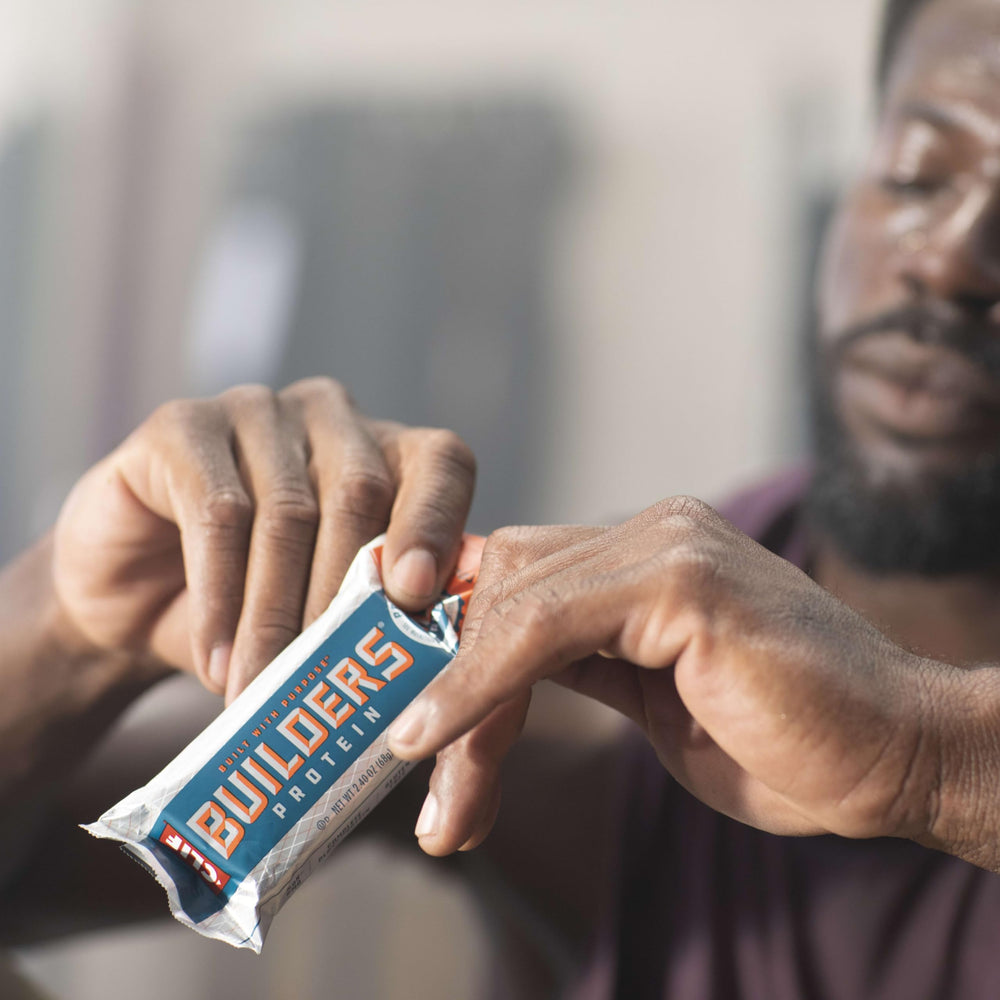 CLIF BUILDERS ingredients list emphasizing plant-based protein.