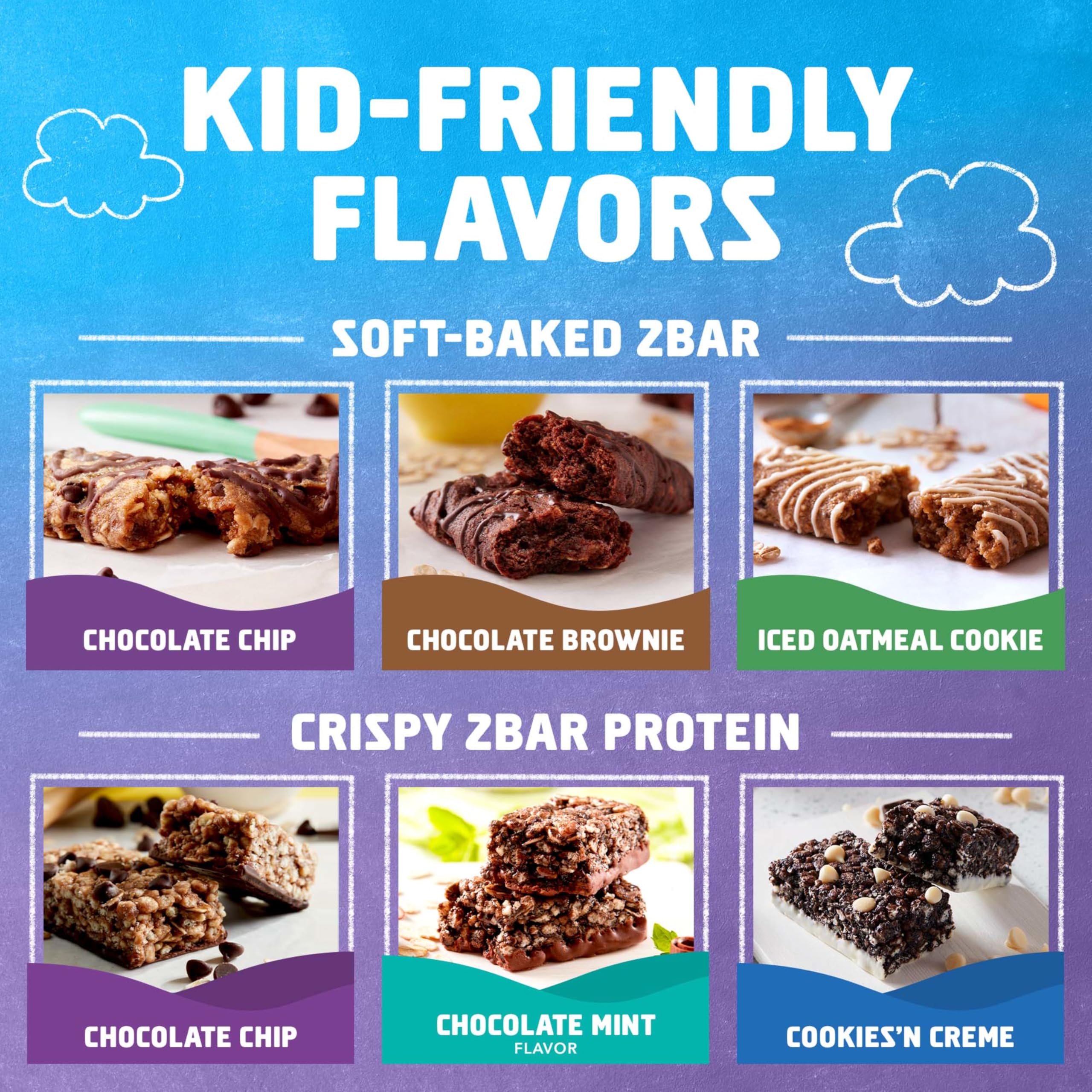 Clif Kid Zbar Protein crispy bar highlighting 5g protein for active kids.