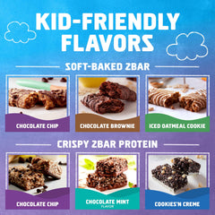 Clif Kid Zbar Protein crispy bar highlighting 5g protein for active kids.