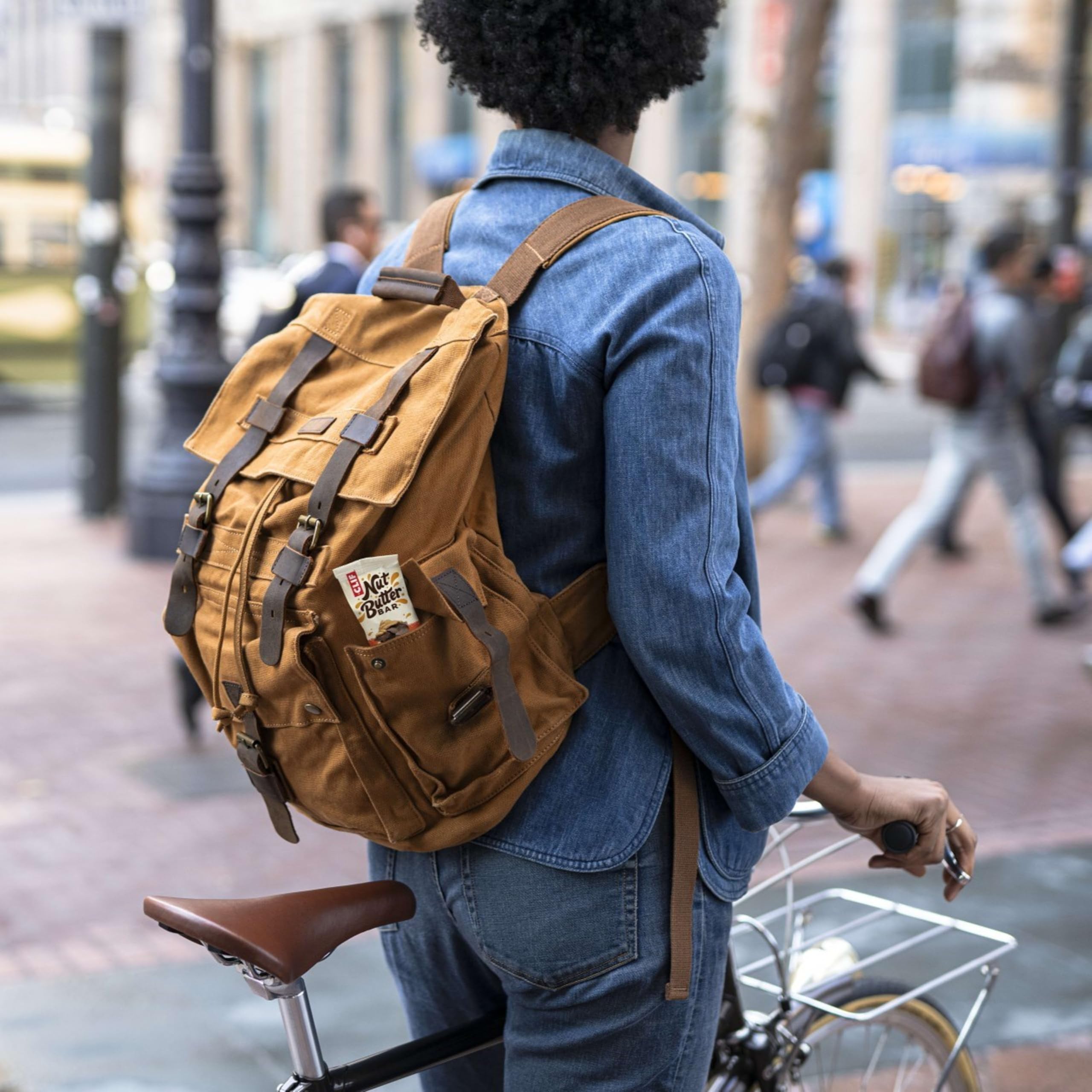 CLIF Nut Butter Bar on the go emphasizes compact, portable energy for busy days.