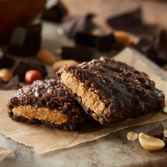 Detail of organic chocolate on the CLIF Nut Butter Bar