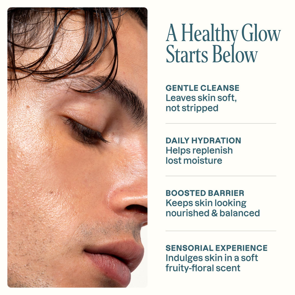 Cliganic Hydrating Facial Gel Cleanser shown during use with a soft gel texture