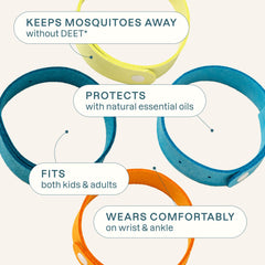 Adults wearing Cliganic mosquito repellent bracelet with comfortable, adjustable fit