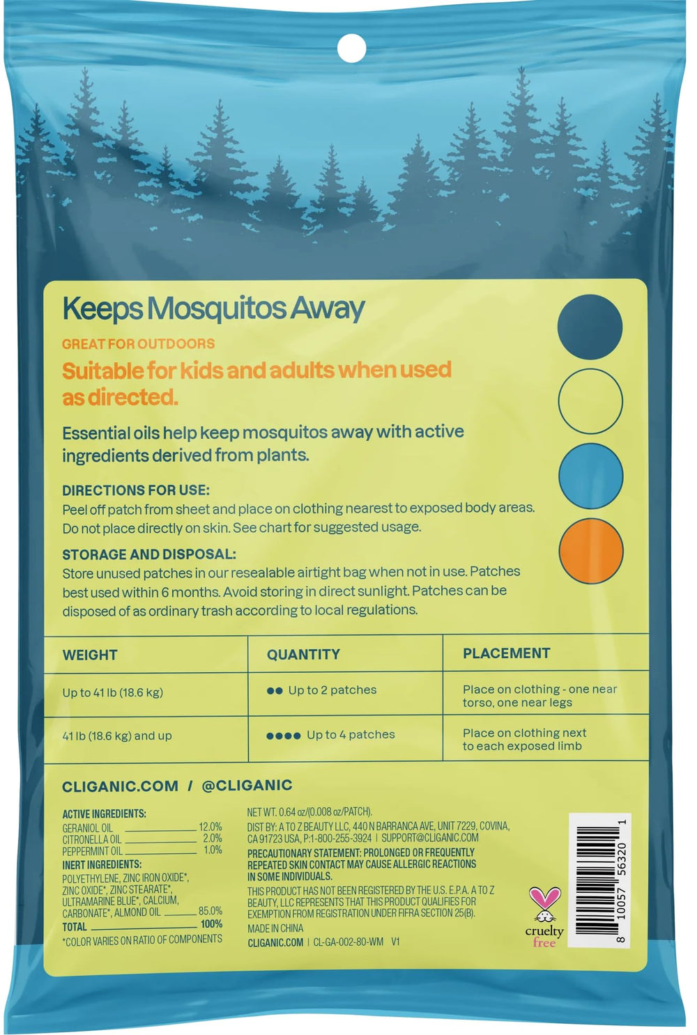 Travel-ready Cliganic mosquito stickers kit for on-the-go protection