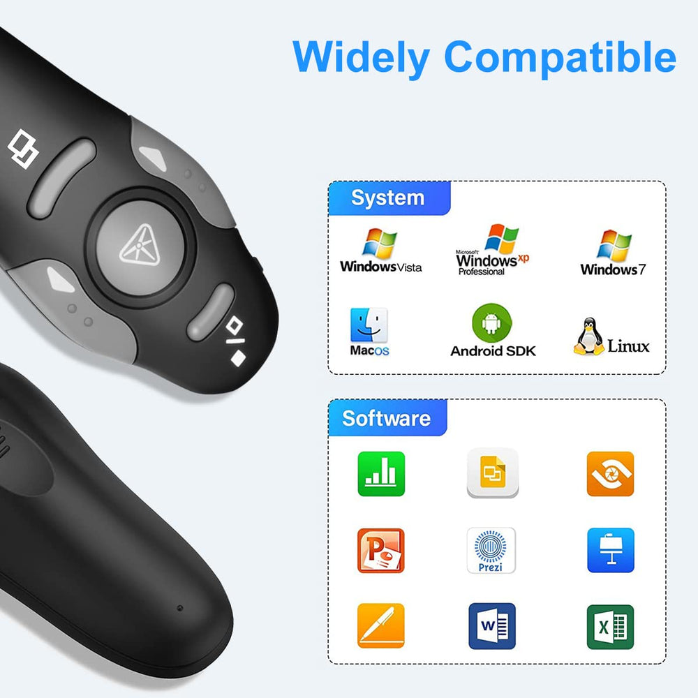 CLIKBUTM remote powered by a single AAA battery for easy replacement.