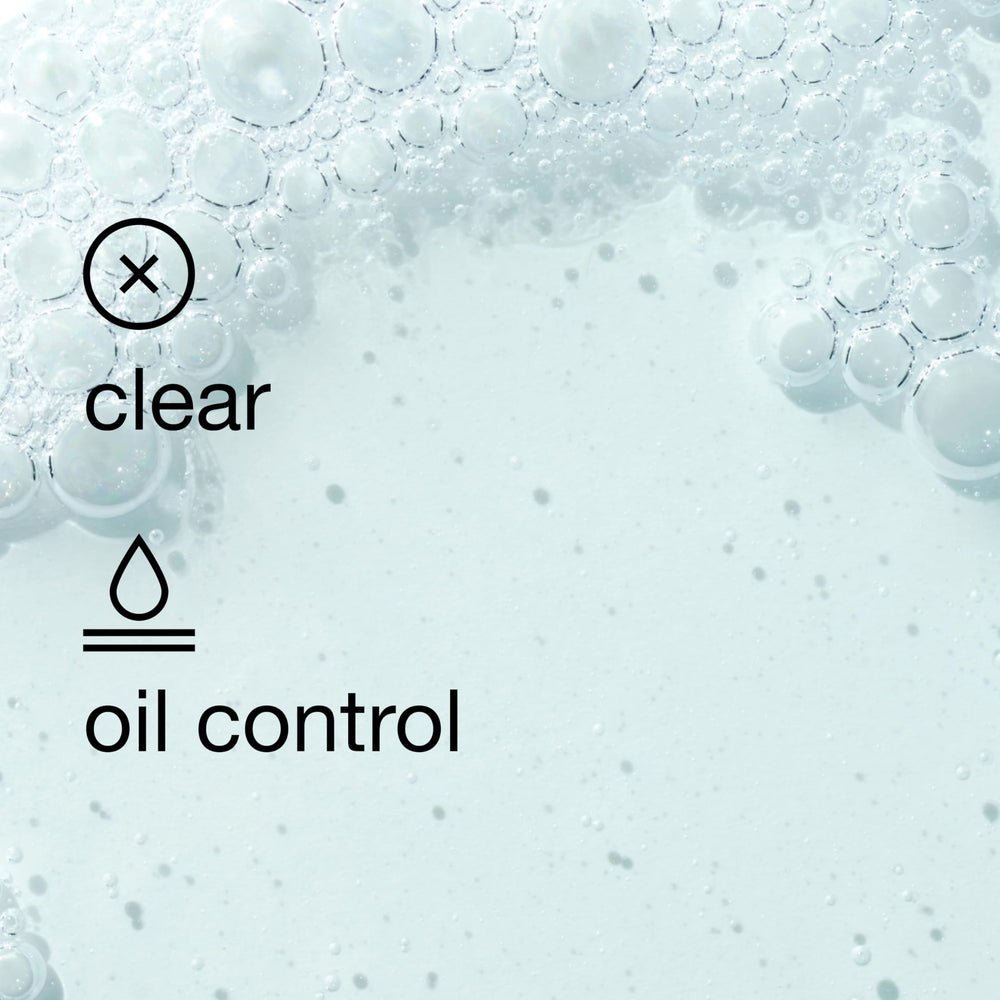 Clinique Acne Solutions Cleansing Gel texture closeup hints at creamy foam for gentle cleansing