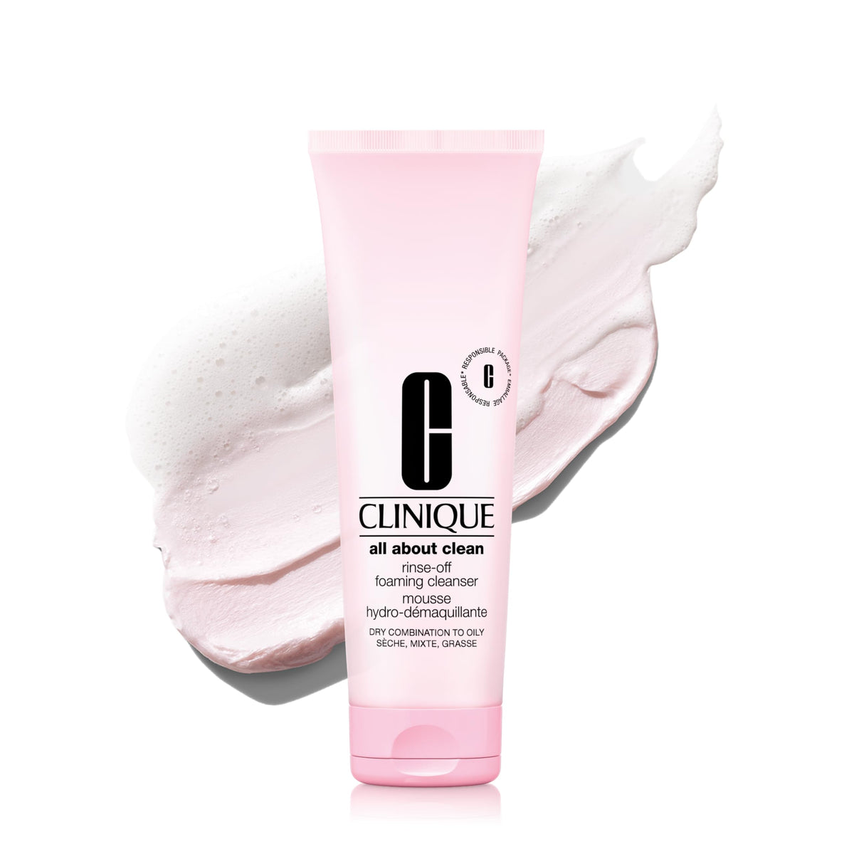 Clinique All About Clean bottle shown for everyday cleansing on oily skin.