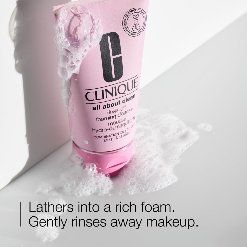 Close-up of rich foaming texture from Clinique All About Clean.