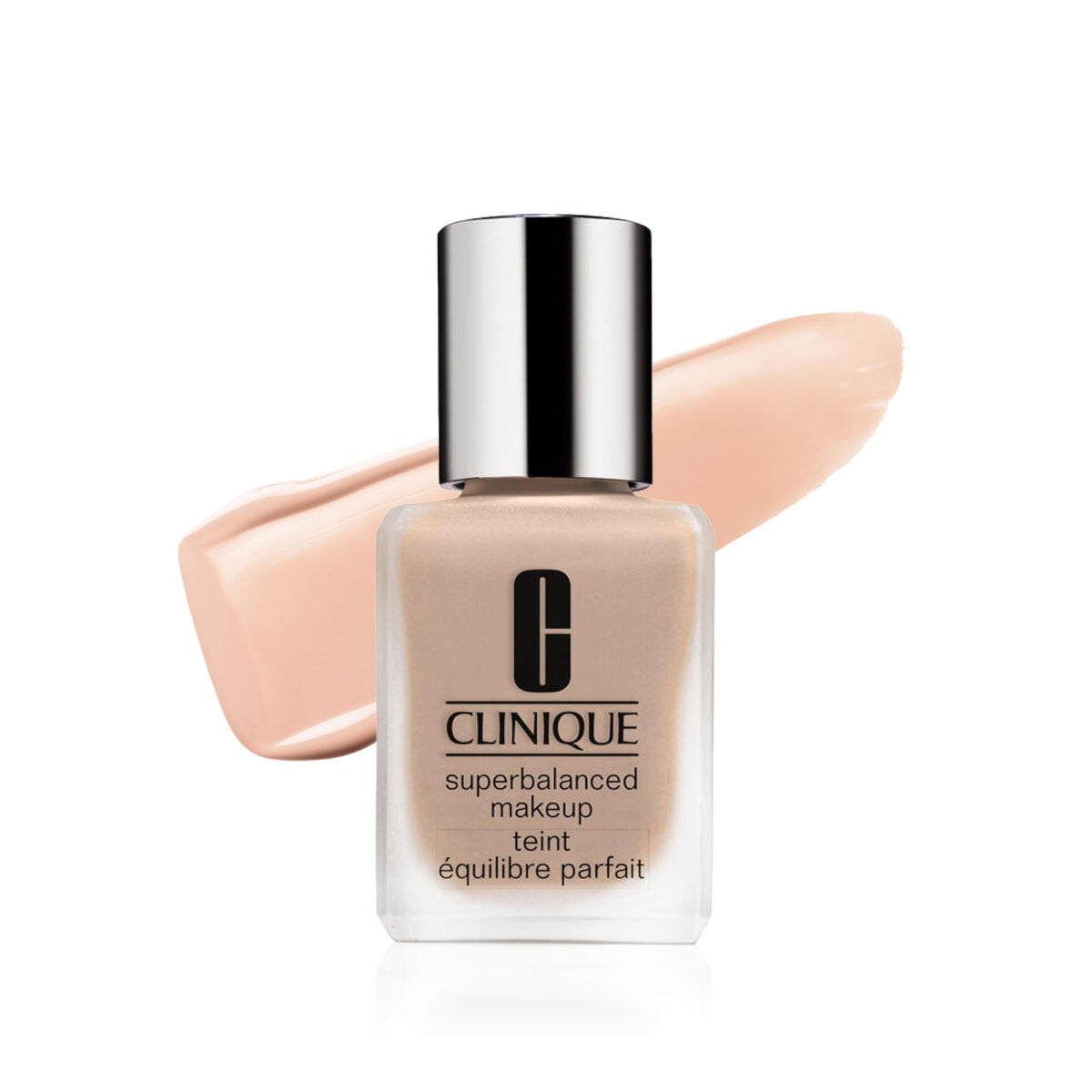 Clinique Superbalanced foundation bottle with pump for oil control and hydration.