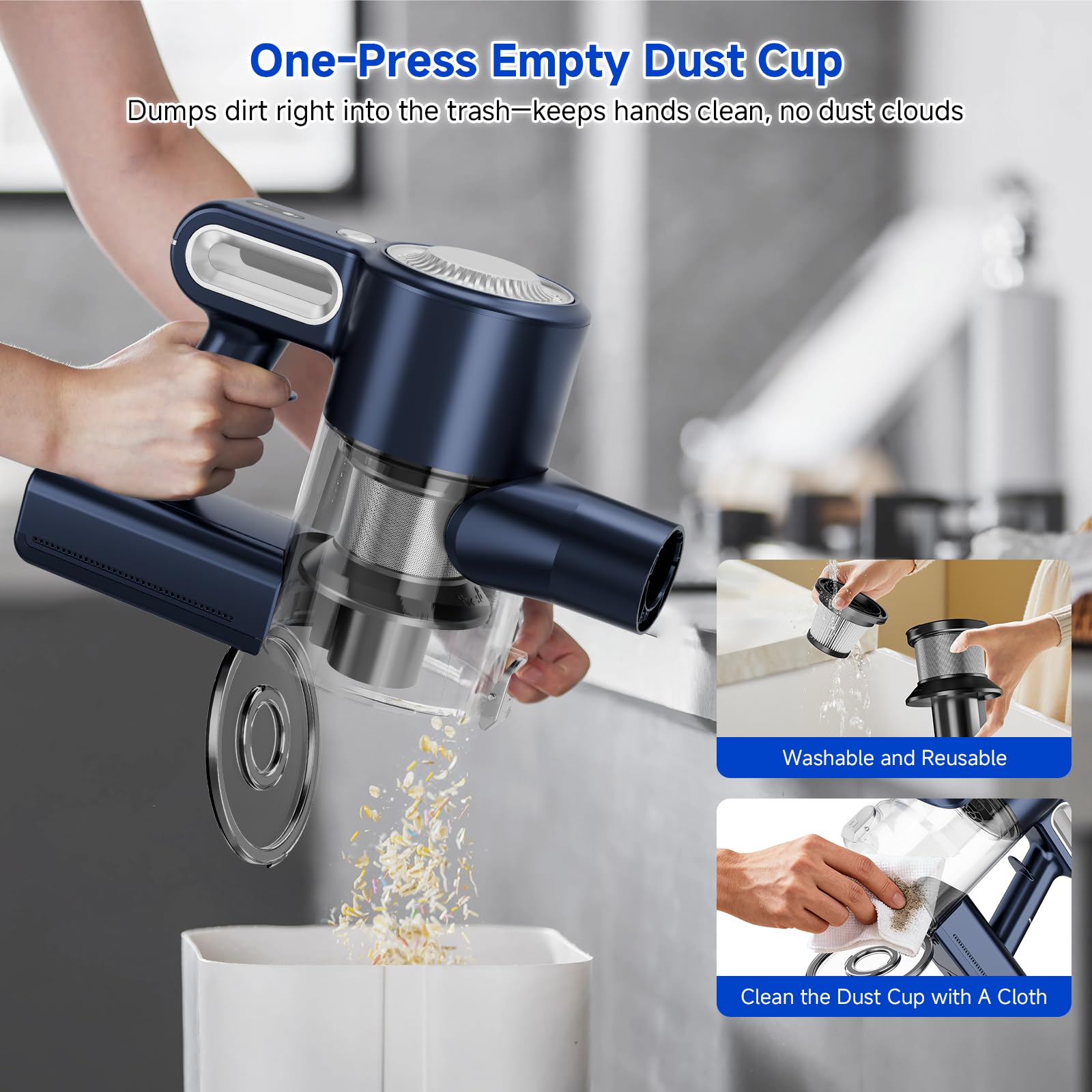 Clinkal 2-in-1 dusting brush and extension rod reach high and low areas.