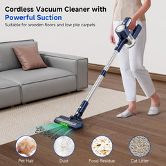 Clinkal 6-in-1 stick vacuum with interchangeable attachments for versatile cleaning.