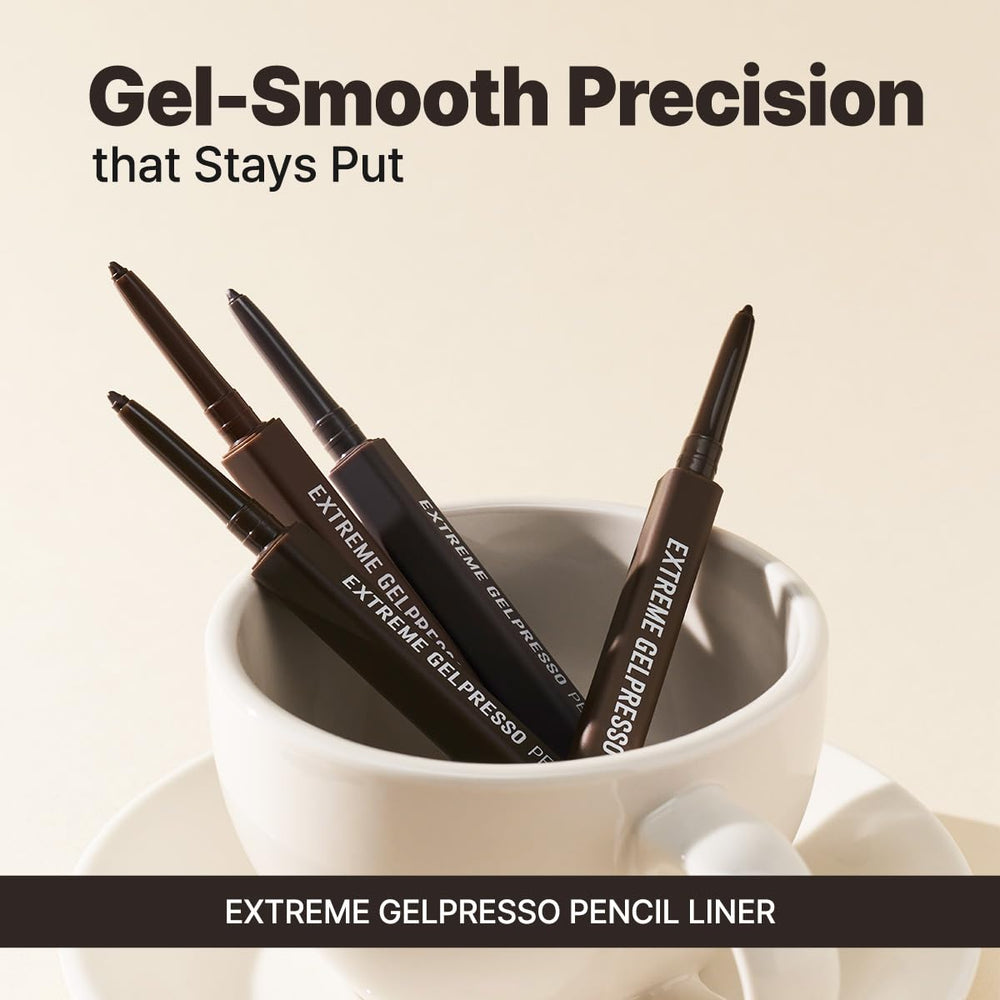 CLIO Extreme Gelpresso pencil creamy glide for smooth eyelid application.