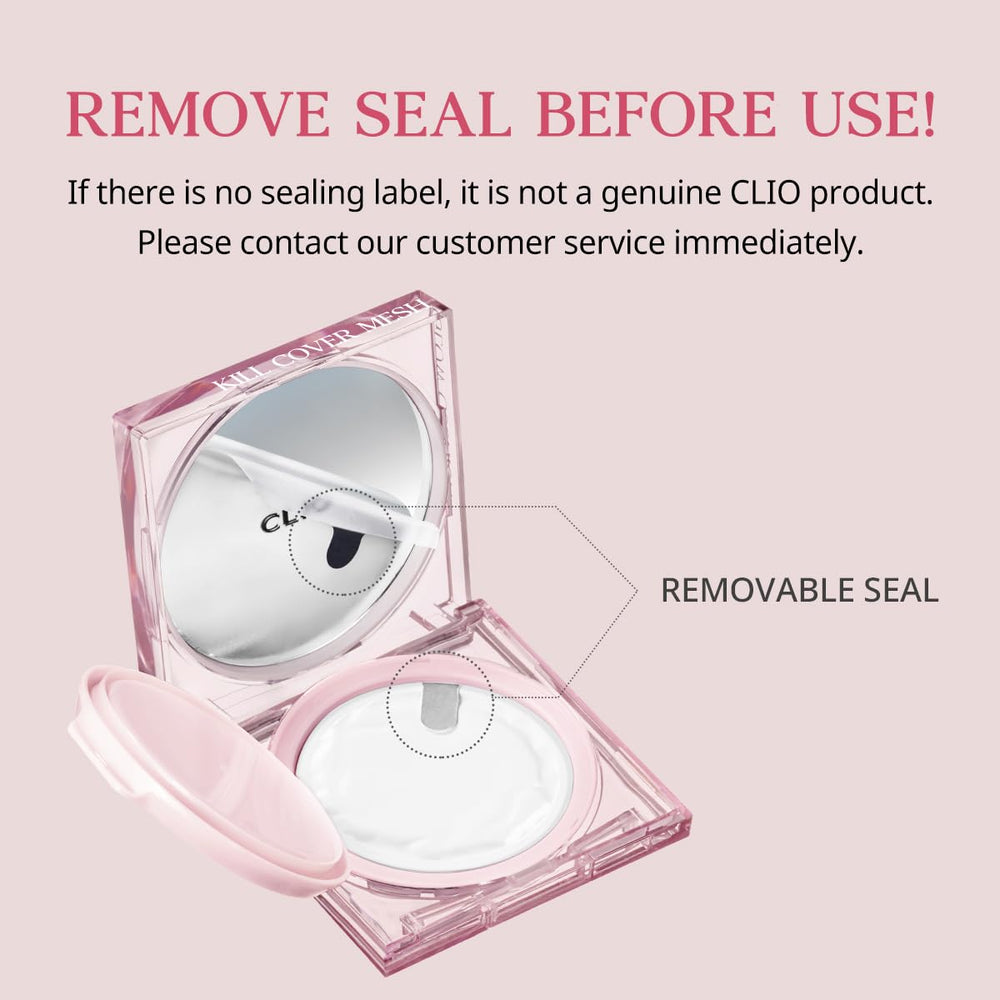Application-stroke view of CLIO Kill Cover Mesh Glow Cushion with buildable coverage