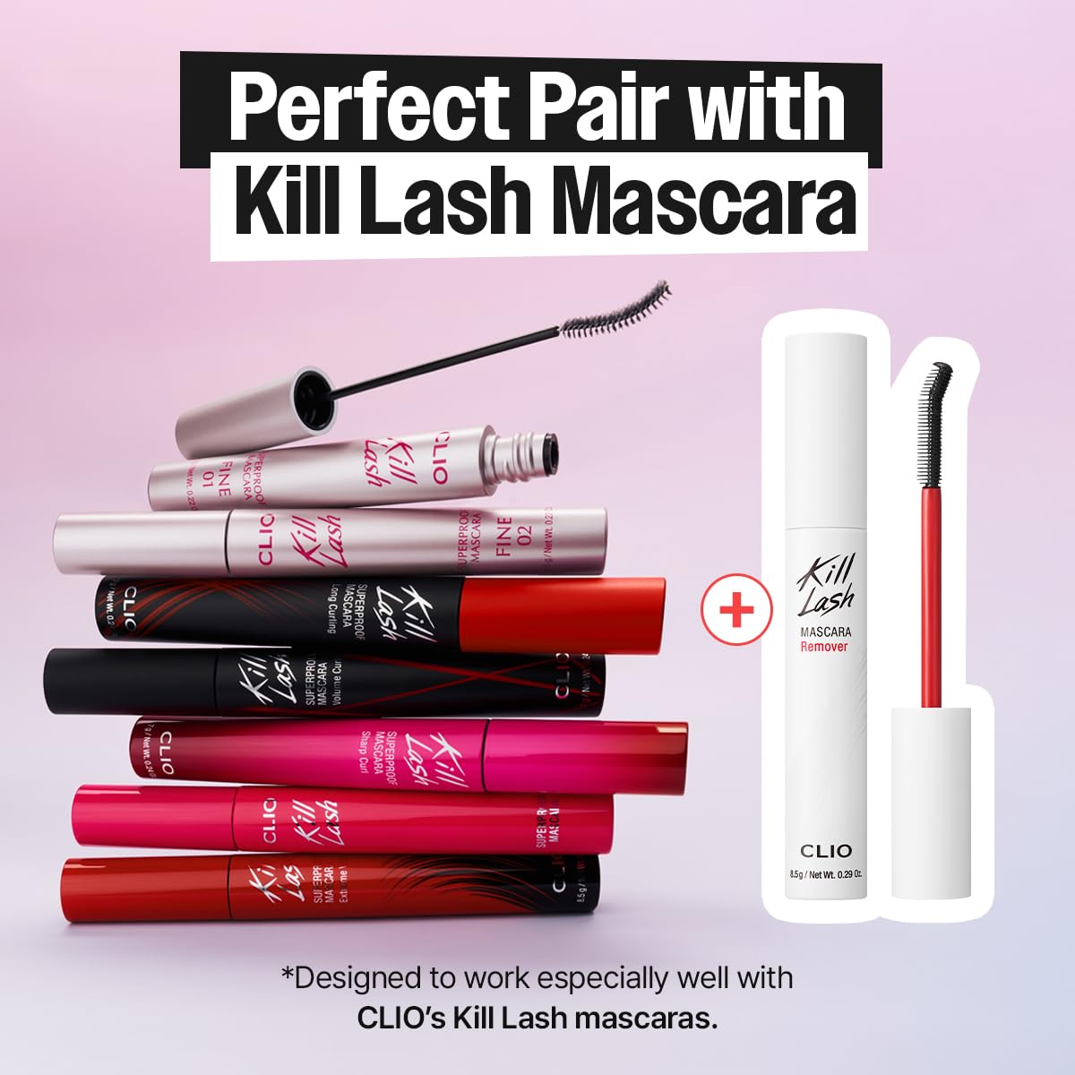 CLIO Kill Lash Mascara Remover no-rub-technique supports gentle routine around delicate eye area