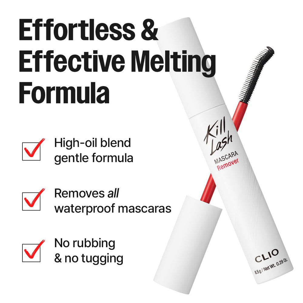 CLIO Kill Lash Mascara Remover oil-texture glides smoothly for easy end-of-day removal