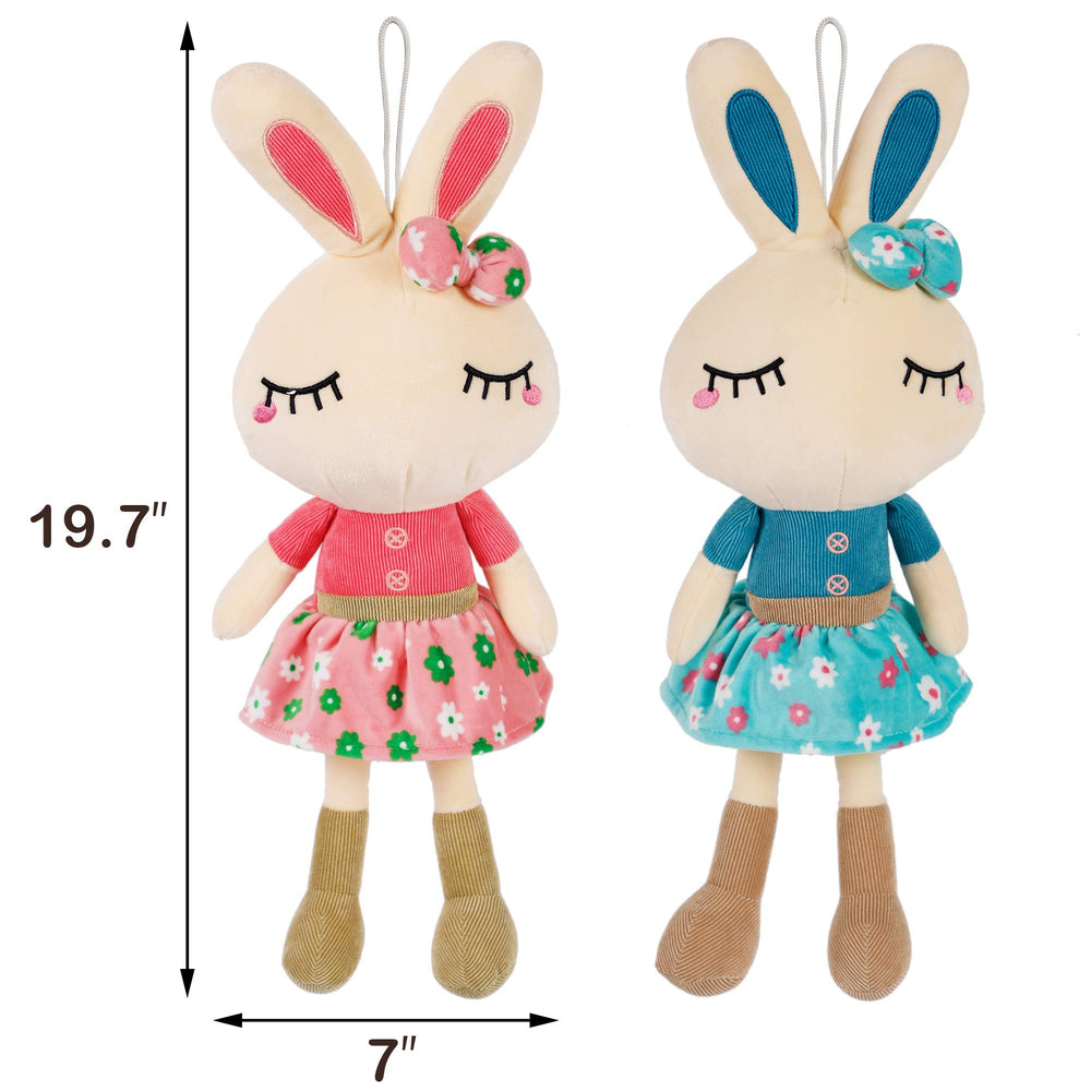 Cllayees Easter bunny plush blue front view highlighting huggable size.