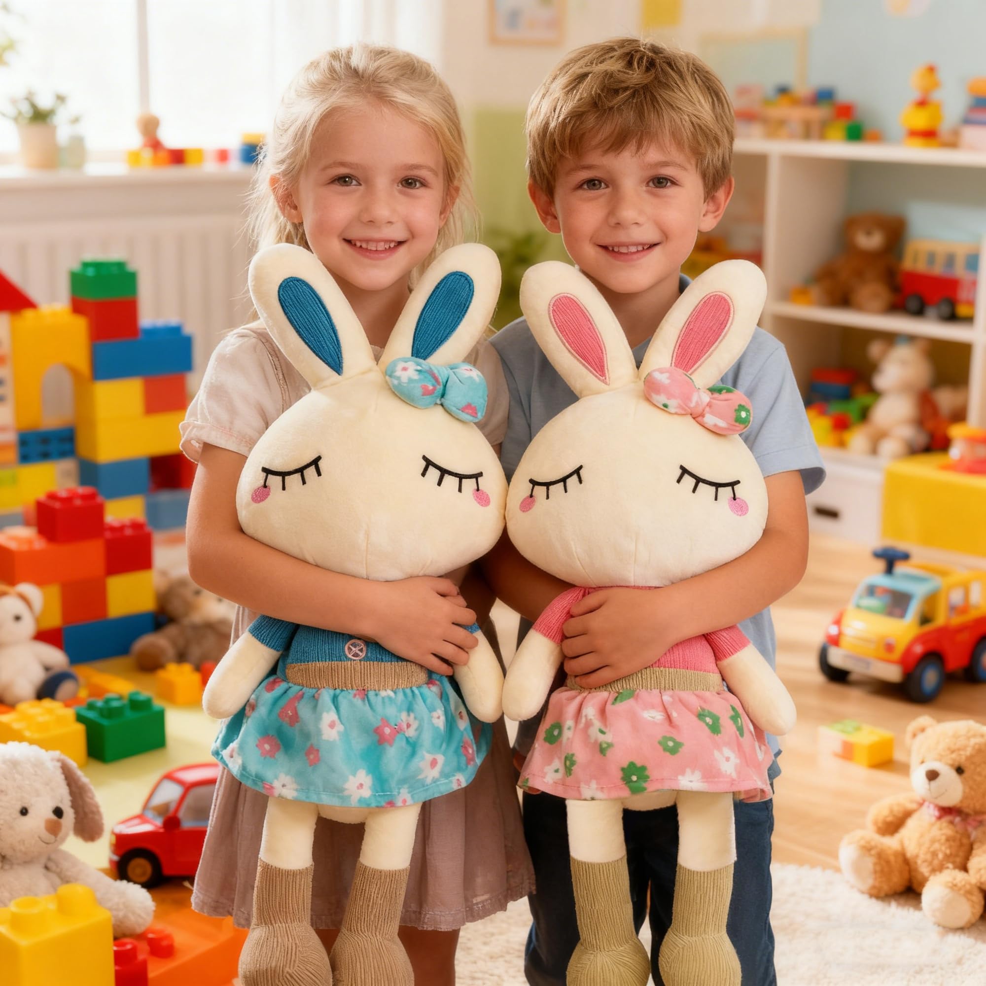 Cllayees bunny plush hanging loop feature.